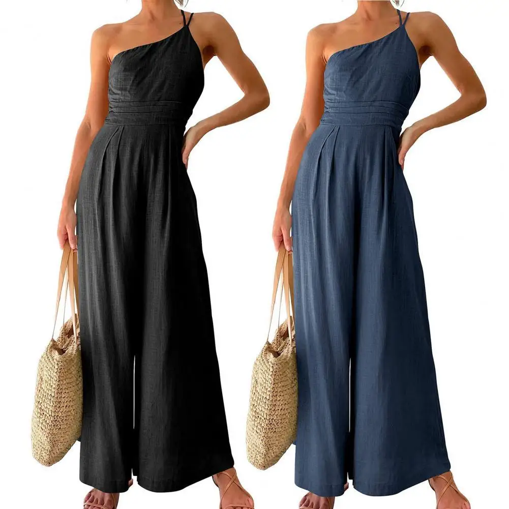 

2021 Women Off Shoulder Casual Jumpsuits Wide Leg Pants Summer Elegant Rompers Womens Jumpsuit Party Overalls Female