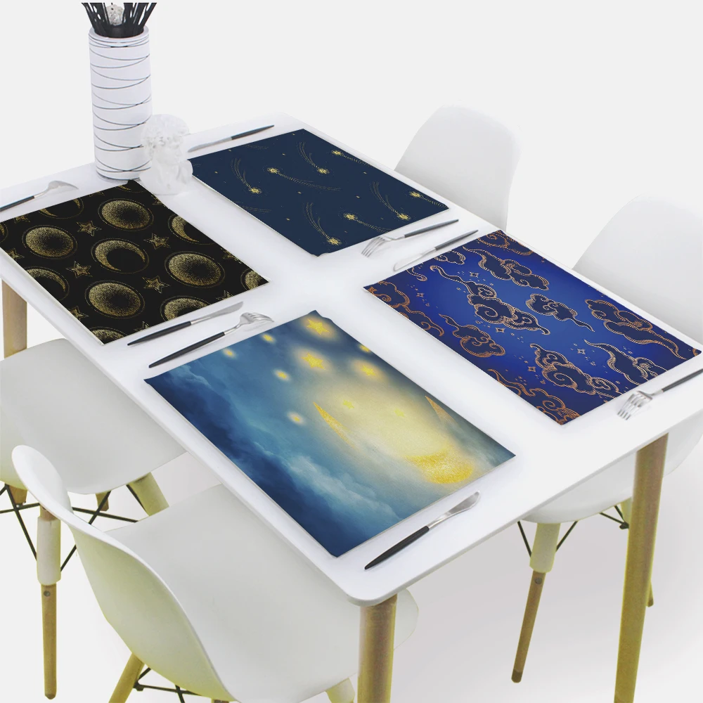Звездное небо Рисунок Подставка для столовой Звездные напитки Подносы Прямоугольные подставки для стола Материалы для столовых приборов для дома и кухни.