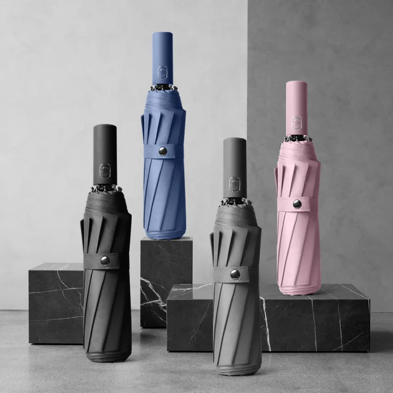 

Luxury 10K Solid Color Business Automatic Umbrella Clear Folding Umbrellas for Man Women Rain Umbrella Female Male
