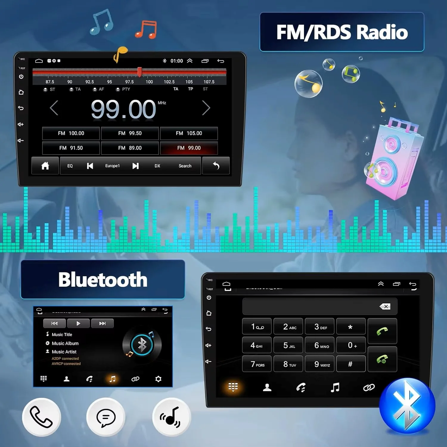 Автомагнитола Android 16 для Kia Sportage 2 2004-2010 с GPS, мультимедийный плеер, навигационная система, камера 360°, беспроводной Carplay, DSP, QLED, BT (art.: 3920da2b97028) - 3920da2b97028