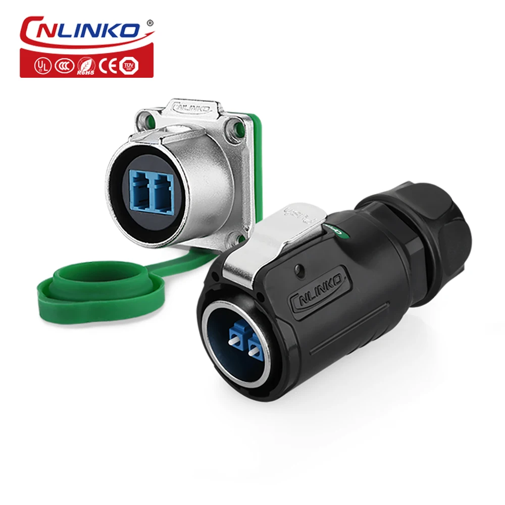 Cnlinko Waterproof IP67 M24 Drop Cable Fast Install Plastic LC Fiber Optical Quick Assembly Connector for Fiber Optic Equipment