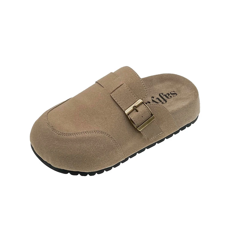 Нескользящие тапочки с закрытым носком на увеличенной толстой подошве для