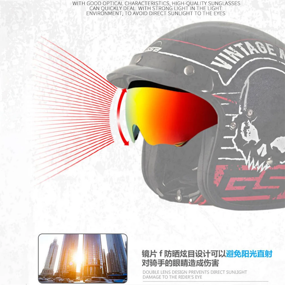 Мотоциклетный шлем с открытым лицом L-2XL Black Devil Anti-Fall Biker Kask износостойкое