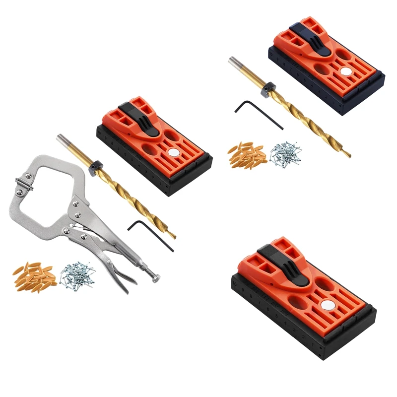 

9.5Mm Pocket Hole Jig Woodworking Oblique Hole Puncher Wood Drill Locator Dowel Jig Woodwork Punching DIY Tools