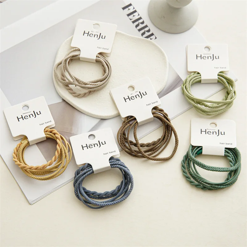 

4 Pcs Women Hair Scrunchies Stretch Ponytail Holder Hair Ties Set High Elastic Hair Rubber Bands Fashion Hair Accessories