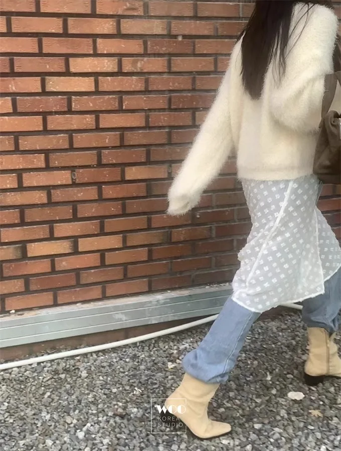 Корейская модная многослойная юбка kusхитки с небольшим цветочным галстуком и