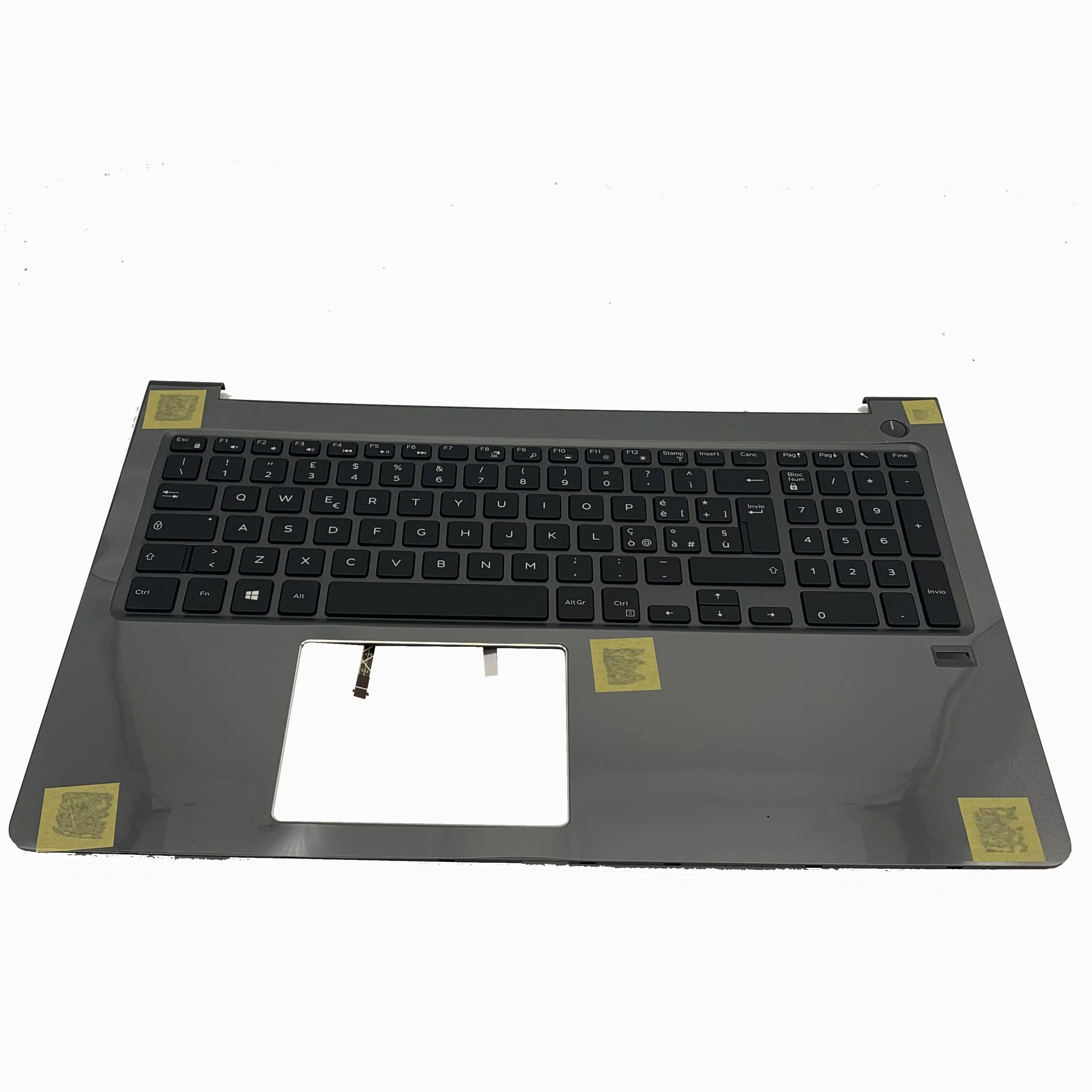 

New Laptop EU Keyboard With Palmrest Upper Cover For Dell Vostro 15-5000 5568 V5568 With Fingerprint Hole Backlight