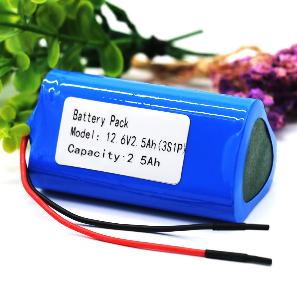 

2022 new 12V Battery 3S1P 12.6V/11.1V 2500mAh 18650 Lithium-ion Battery Pack with 5A BMS for Backup Power Ups CCTV Camerar