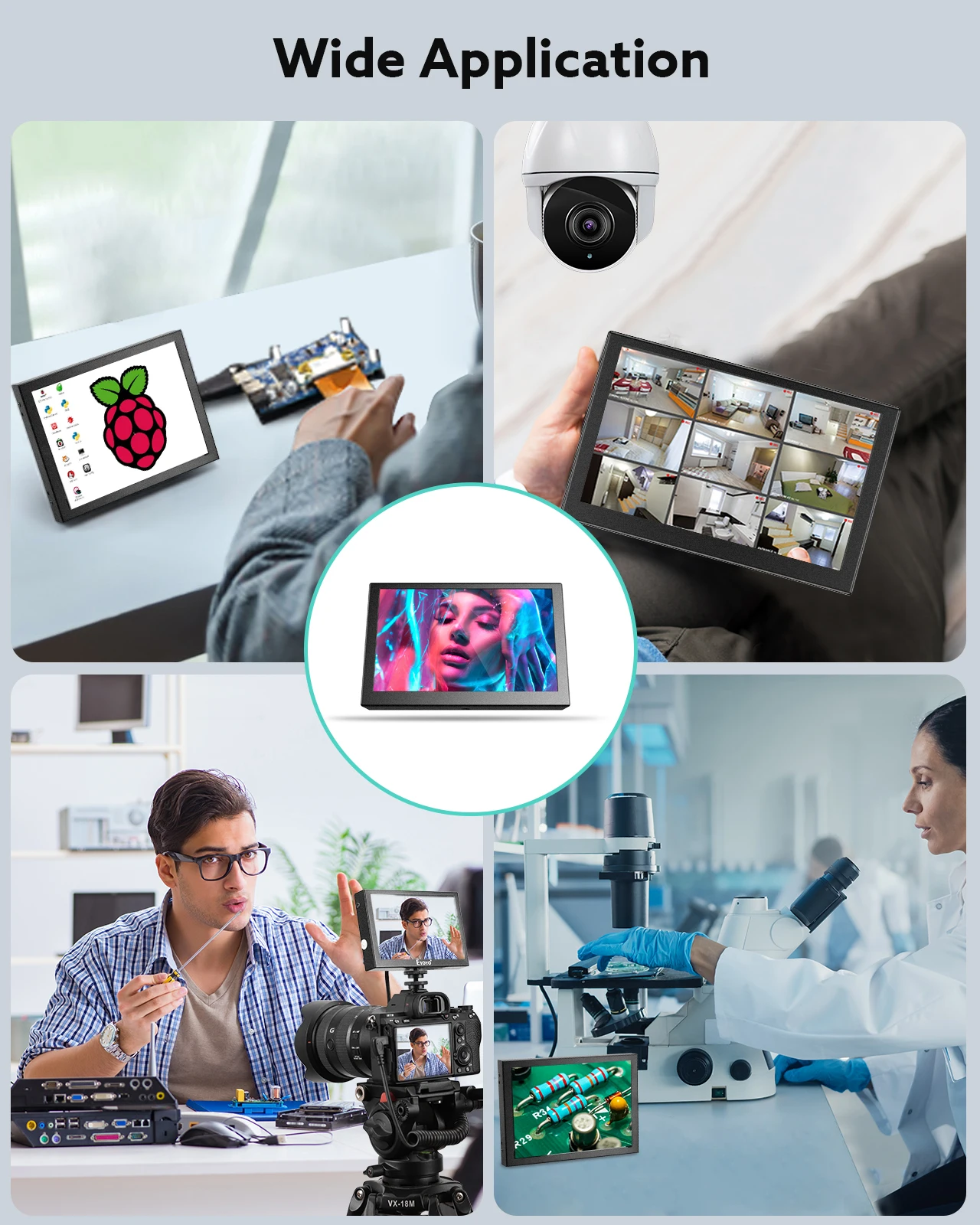 Фото Eyoyo S501H Домашняя безопасность металлический TN Промышленный экран HD 800*480 5-дюймовый автомобильный монитор заднего вида с HDMI VGA AV портом быстры... №5