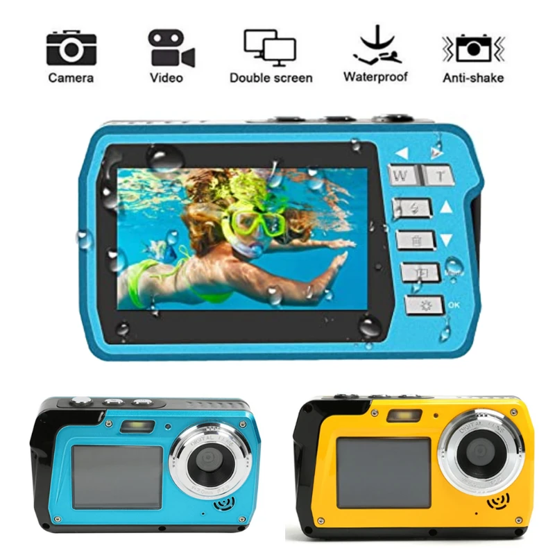 

Waterproof Camera Sports Underwater Digital Camera Waterproof Sports Camera HD 1080P Video Recording 3.0 Inch 4K 5600w Pixels