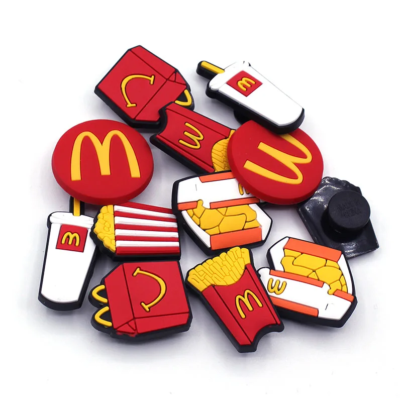 High Imitation Simulation Food Shoe Charms Popcorn/hamburger/Fries Shoe Decoration Accessories for jibz Kid's Party X-mas Gifts