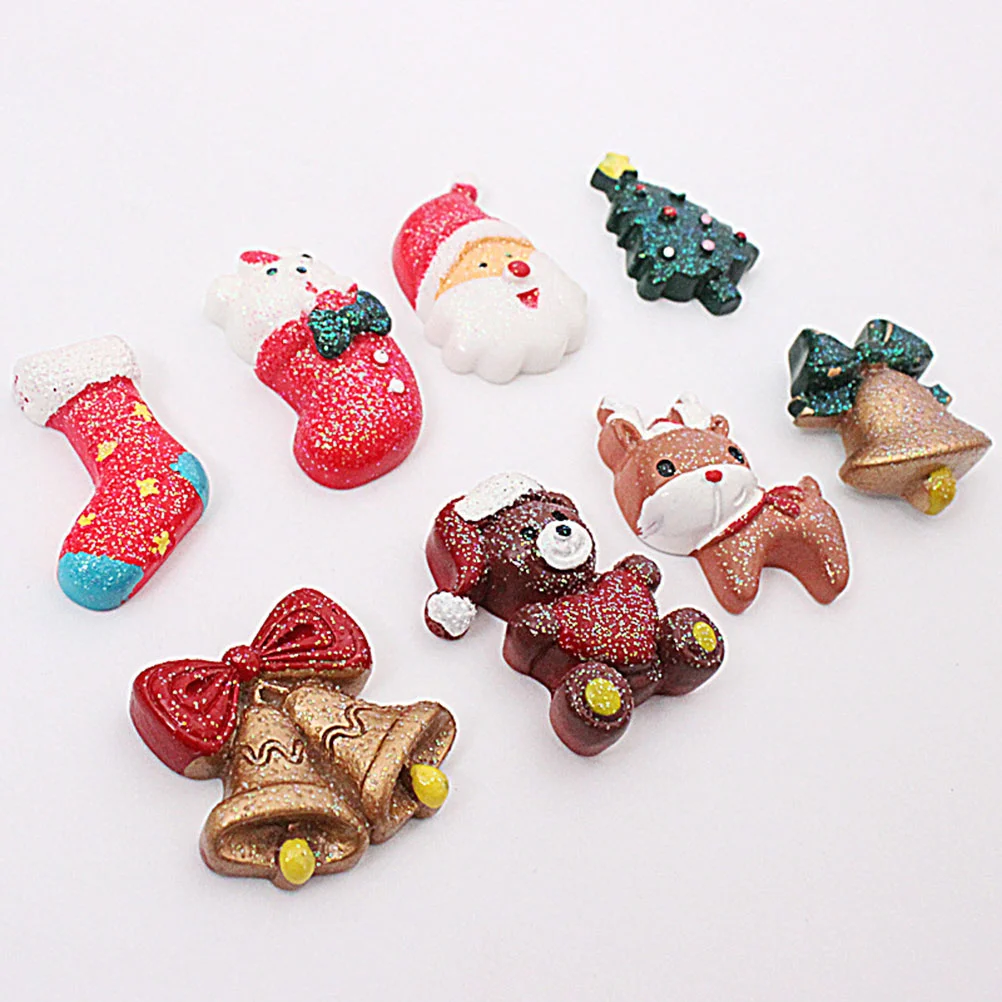 

8pcs Xmas Refrigerator Magnets Resin Bear Christmas Tree Whiteboard Magnets for Home Office