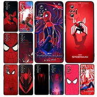 cool marvel spiderman logo for xiaomi redmi note 11e 11s 11 11t 10 10s 9 9t 9s 8 8t pro 5g 7 5 soft tpu cover black phone case