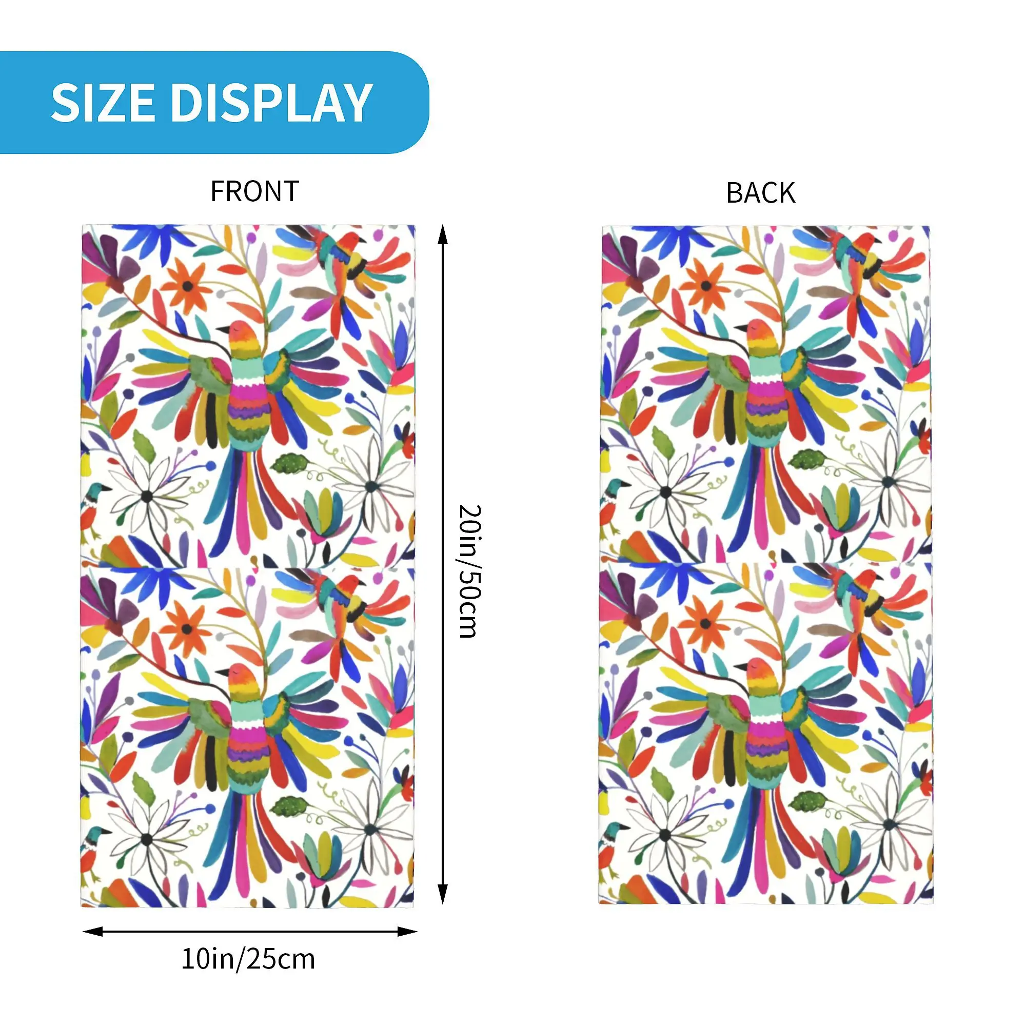 Custom Mexican Otomi Bird Bandana Neck Gaiter for Hiking Cycling Men Women Wrap Scarf Animal Embroidery Headband Warmer