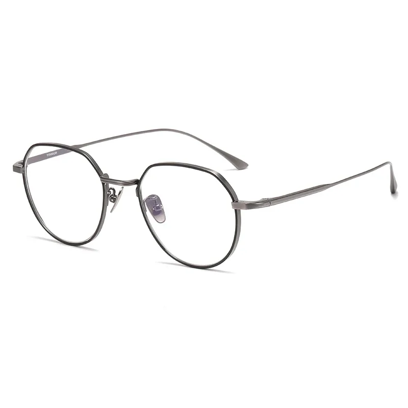 Японские ретро очки с оправой из чистого титана многоугольные оптические