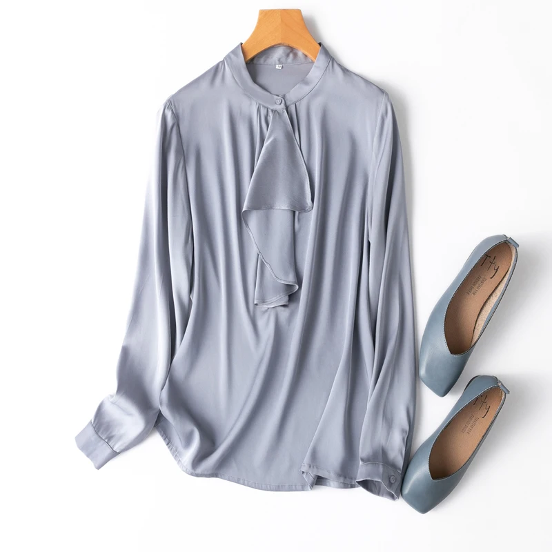 Французская дымка синяя 19 мм легкая роскошная 93% натуральный шелковый эластичный