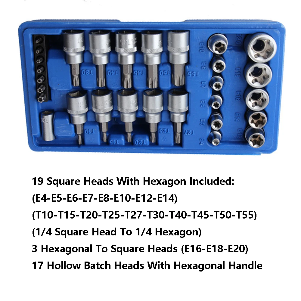 Набор шестигранных звездообразных головок и сверл Torx мужские/женские безопасные