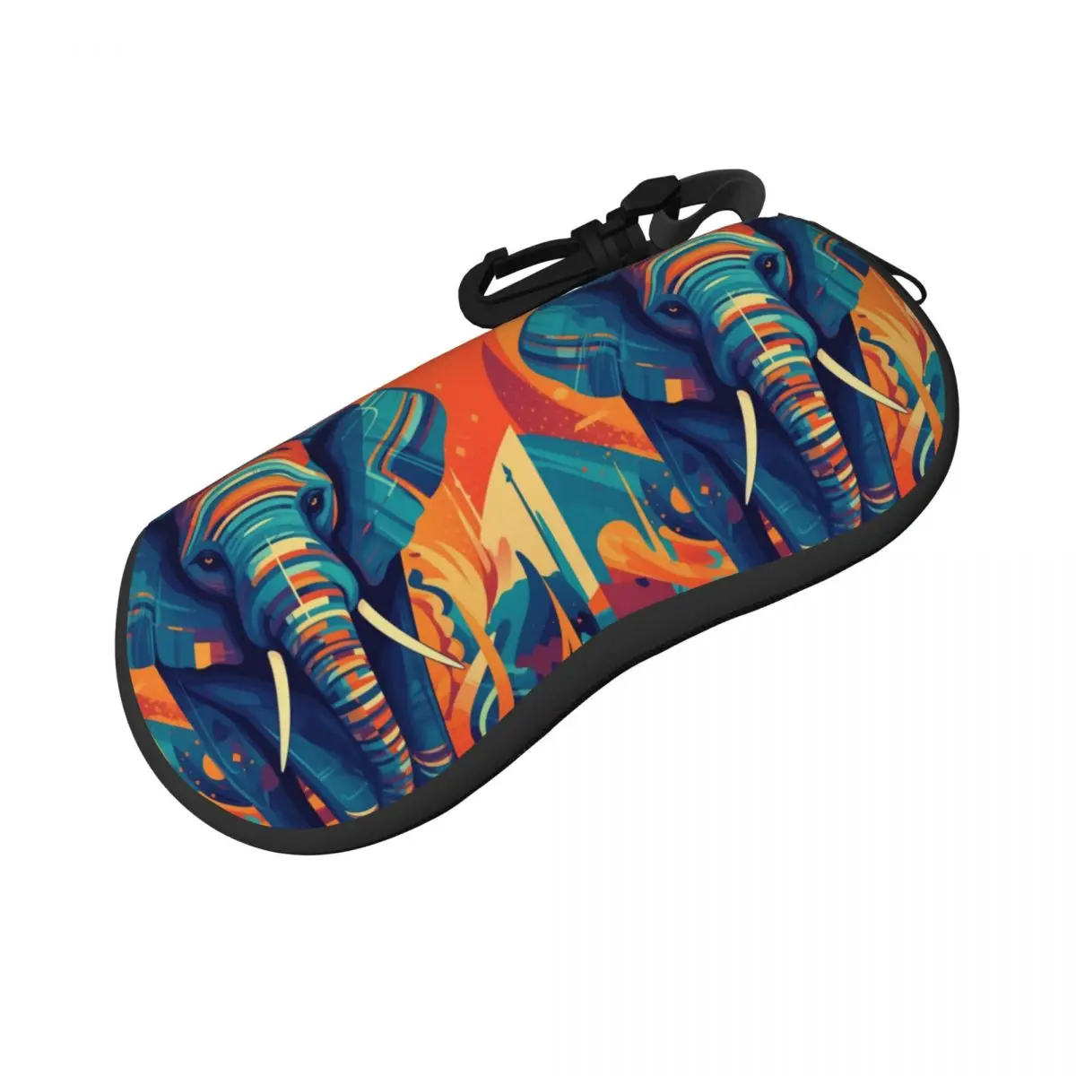 

Elephant Horizontal Glasses Case Illustration Abstraction Personalized Male Female Sunglasses Pouch Travel Trend Eyewear Box