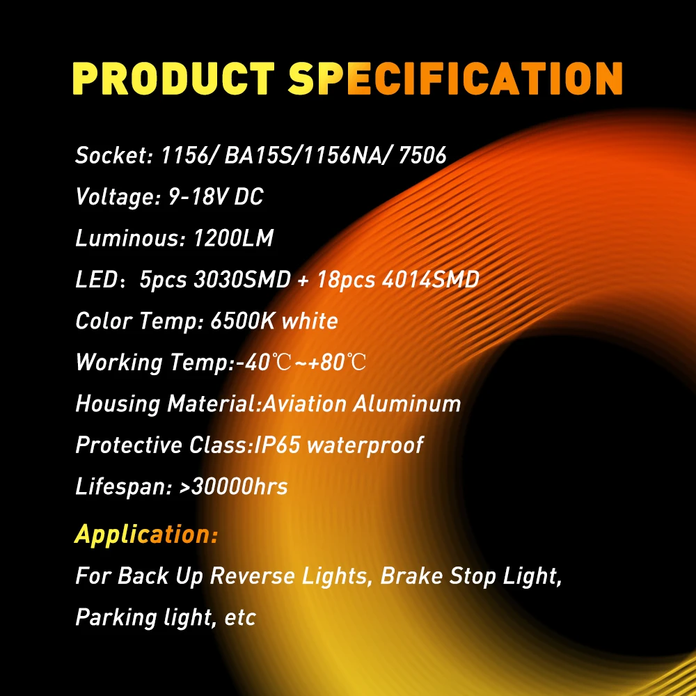 2 шт. P21W BA15S 1156 светодиодный Canbus без ошибок 1200LM 6500K белый DRL автомобильный