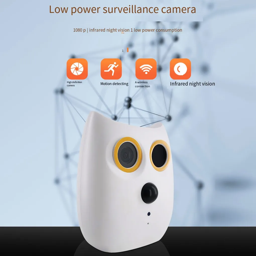 

Security Cam Two-way 200MP 5V Wireless Camera IR Rechargeable Cams AI Human Detection 2000TVL Remote Control Gauge Device