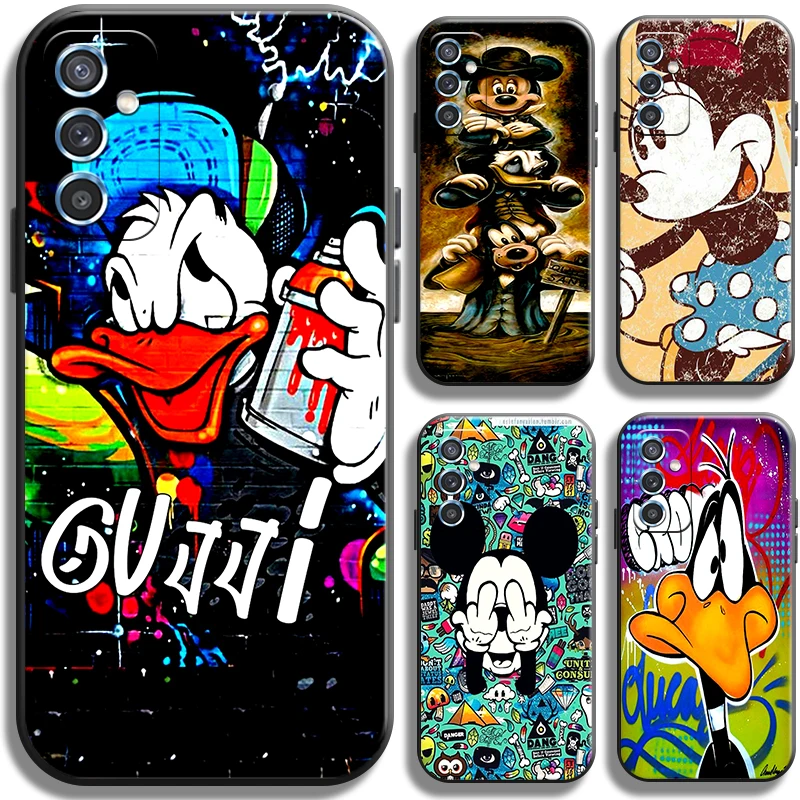 

Disney Mickey Duck Graffiti Phone Case For Samsung Galaxy M10 M11 M12 M20 M22 M30 M30S M31 M31S M32 M51 M52 5G Soft Back