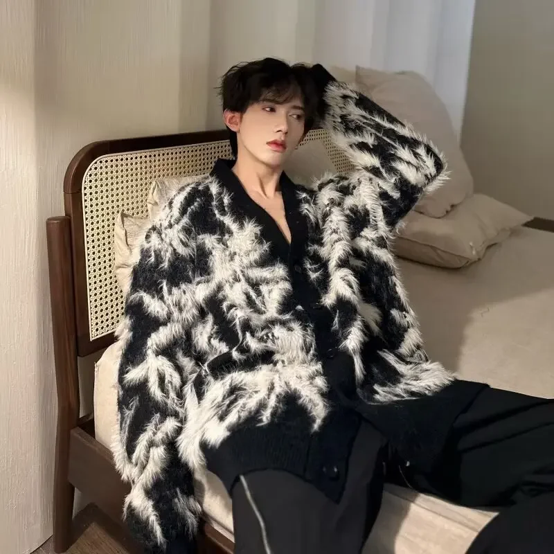 Модный вязаный свитер с круглым вырезом для мужчин повседневный элегантный