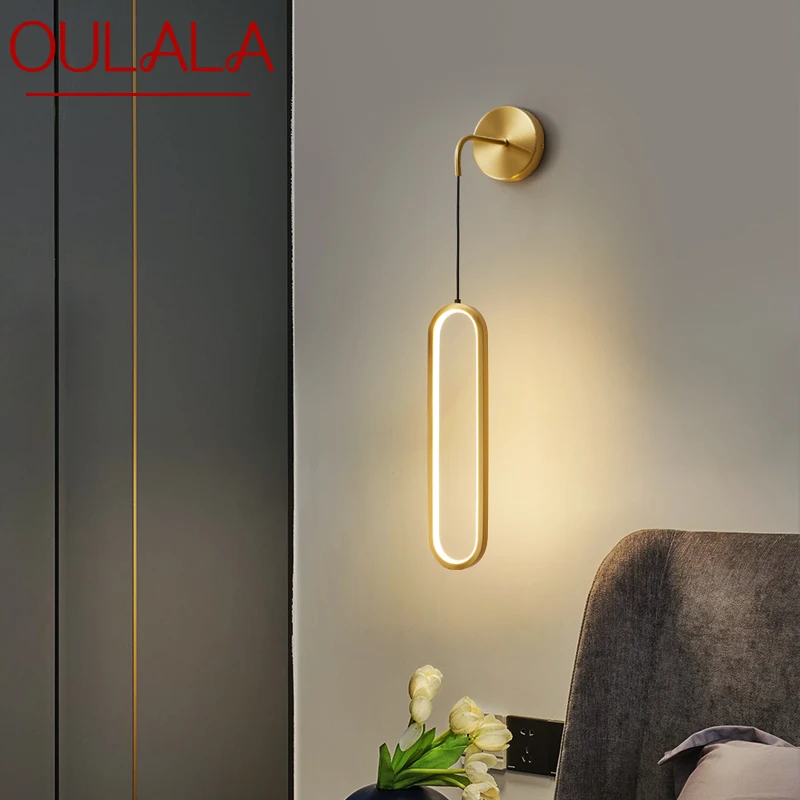 

Современная медная настенная Светодиодная лампа OULALA, 3 цвета, интерьер, латунь, золото, бра, освещение, Декор