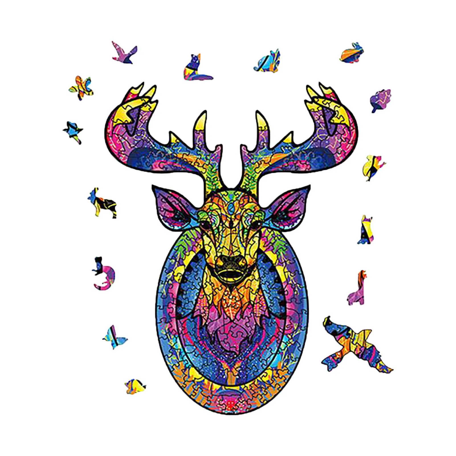 

Forms Thruster Toy With Special-Shaped Irregular Wooden Animal Three- Puzzles Puzzles Puzzle Toy