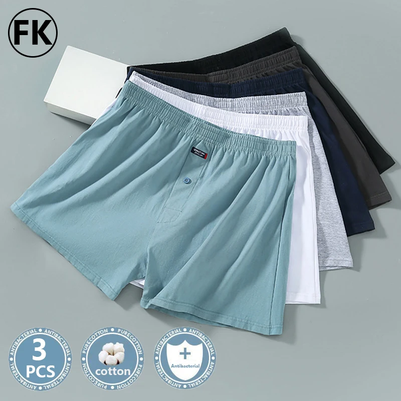 FK Home Wear Men's Arrow Pants Summer 100%Cotton Loose Panties Male Boxer Shorts Breathable Sleepwear Underpants Free Shipping