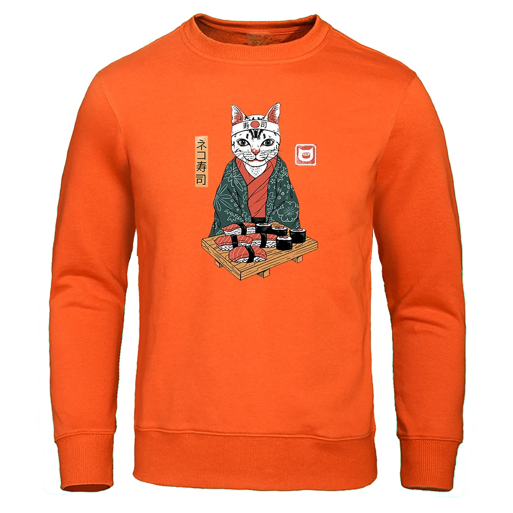 

Ukiyo E Sit Down And Eat Pattern Clothing Men Simple Prints Sweater Autumn Crewneck Pullovers Fashion Comfortable Men Sweatshirt