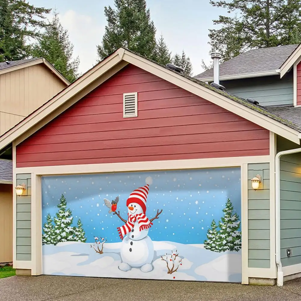 Рождественское украшение для гаражных ворот ткань праздничный рождественский