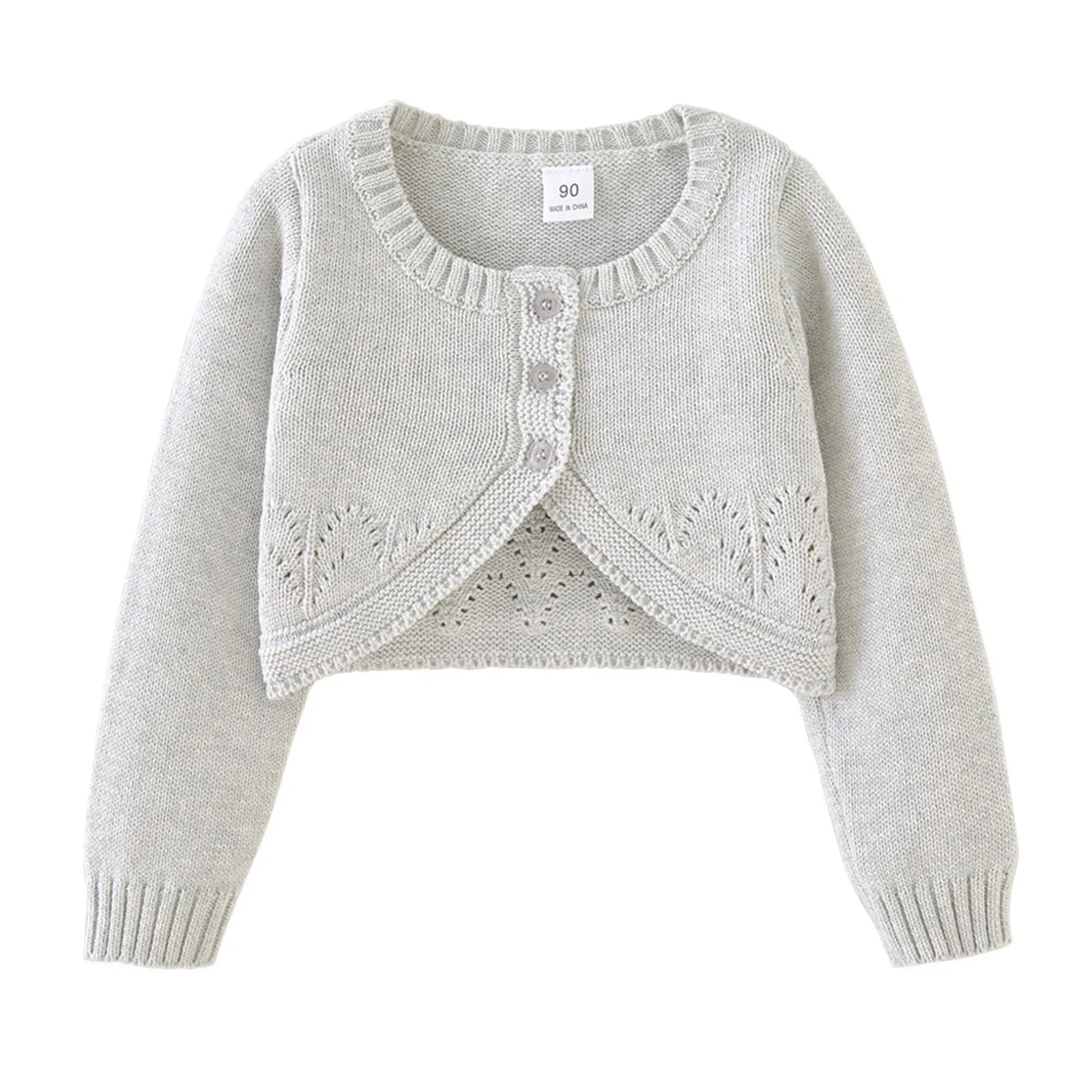 Укороченный свитшот для девочек детские вязаные свитера кардиганы куртки с