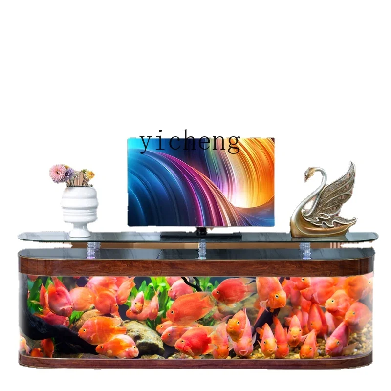 

Zk TV Cabinet Simple Modern Light Luxury Living Room Home Small Apartment American Floor Fish Tank Landscape
