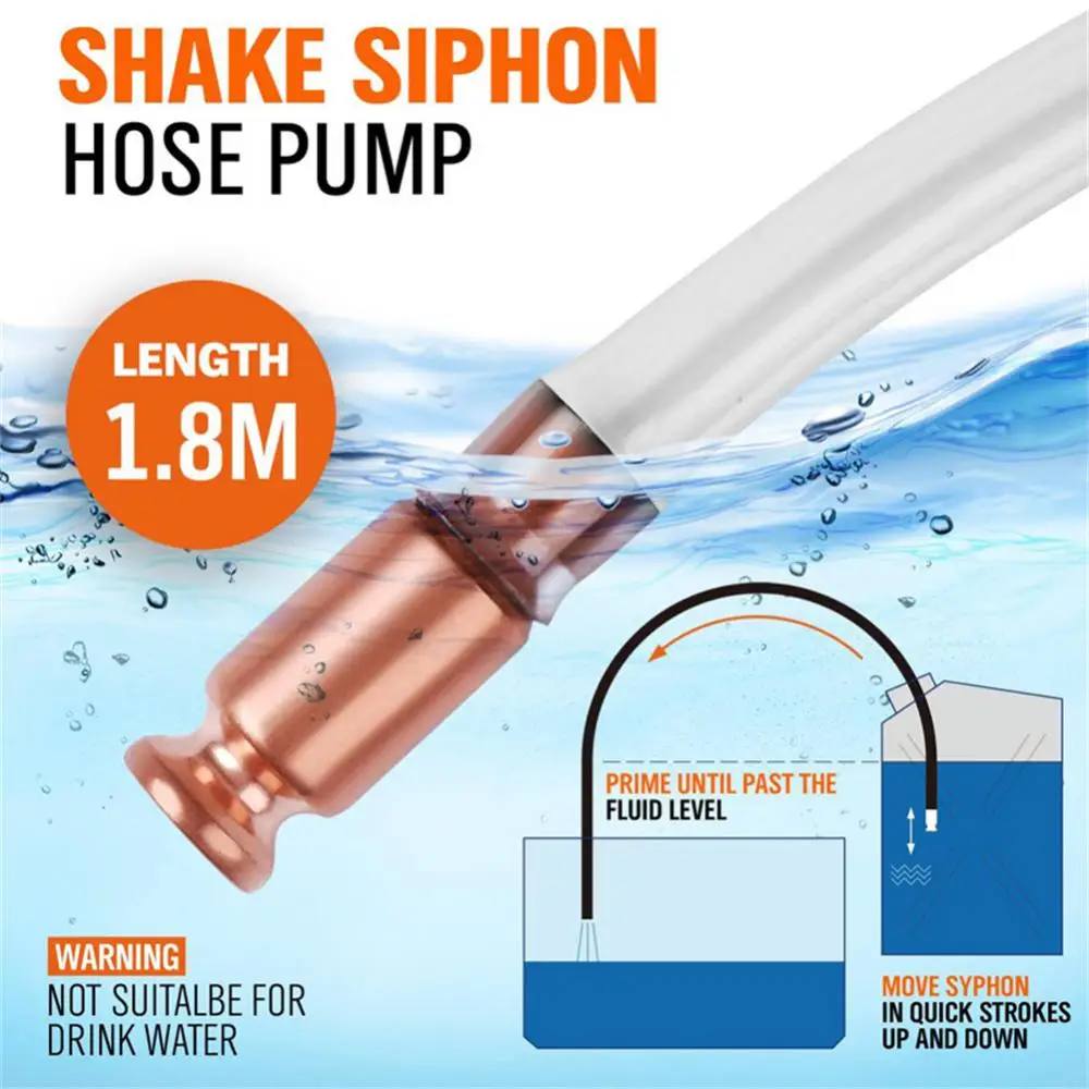 

Gasoline Fuel Water Shaker Copper Siphon Filler Pipe Small Portable Siphon Oil Suction Device Universal Car Accessories