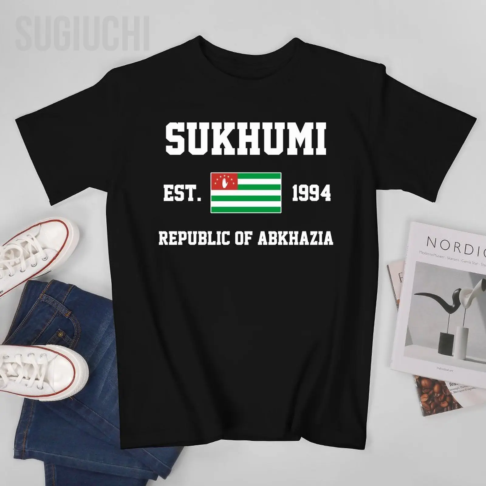 Патриотический флаг Республика Абхазия EST.1994 Сухуми Мужская футболка Футболки с