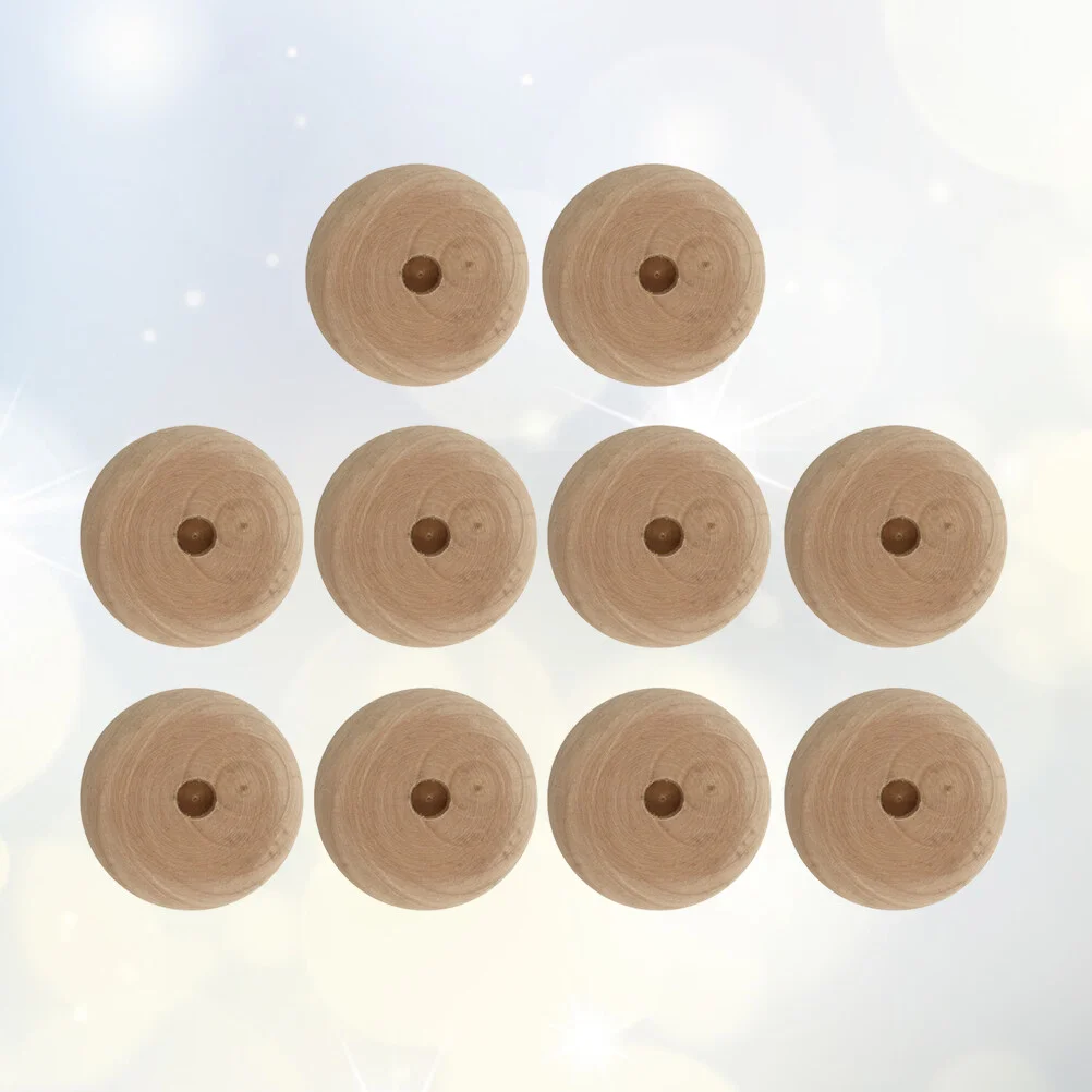 

10Pcs Unfinished Wood Wheel Round Wheels Slices Discs DIY Crafts Shapes Embellishments Painting Wheels Model for Home Table