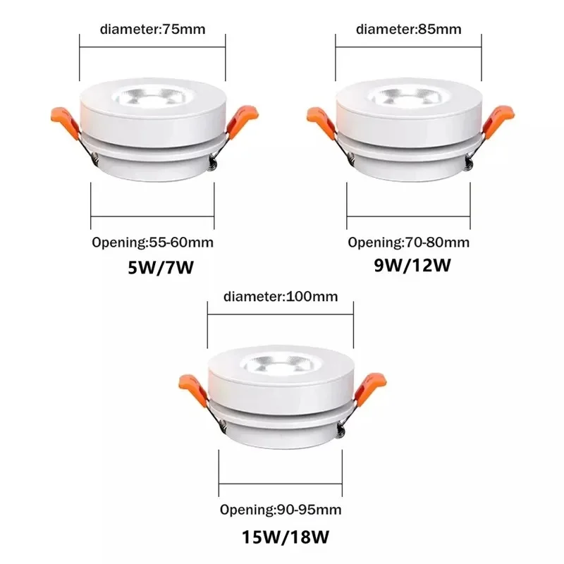 Встроенный потолочный светильник с поверхностным креплением 5 Вт 7 9 12 15 18