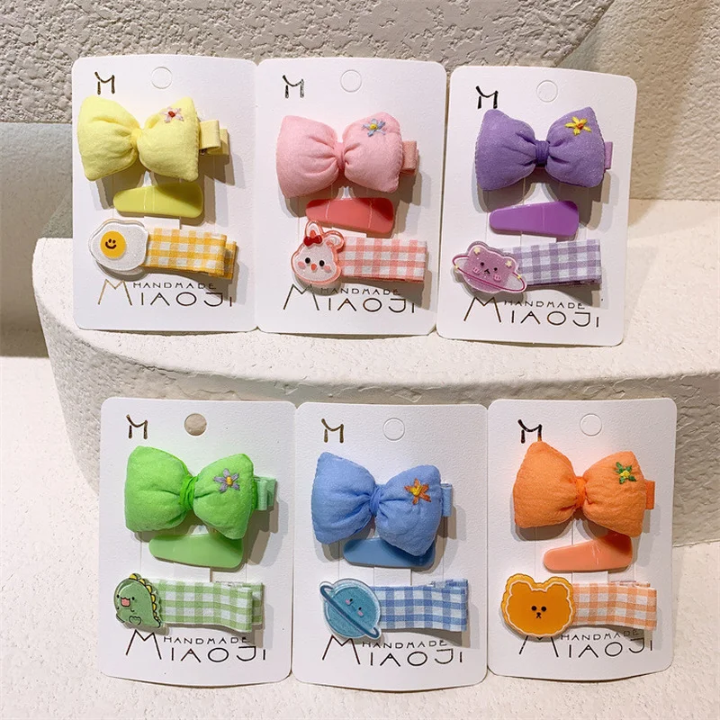 

3 шт. новые корейские милые заколки для волос в клетку с героями мультфильмов в стиле принцессы аксессуары для волос детская заколка для вол...