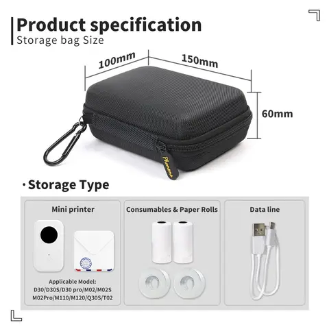 Чехол, совместимый с Phomemo Q30 D30, держатель для принтера этикеток для NIIMBOT D11 D110, сумка-органайзер для изготовления наклеек
