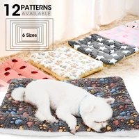 dog bed mat paw footprint washable pet bed blanket soft fleece warm sleeping cats cushion couch for dogs cat pet accessories