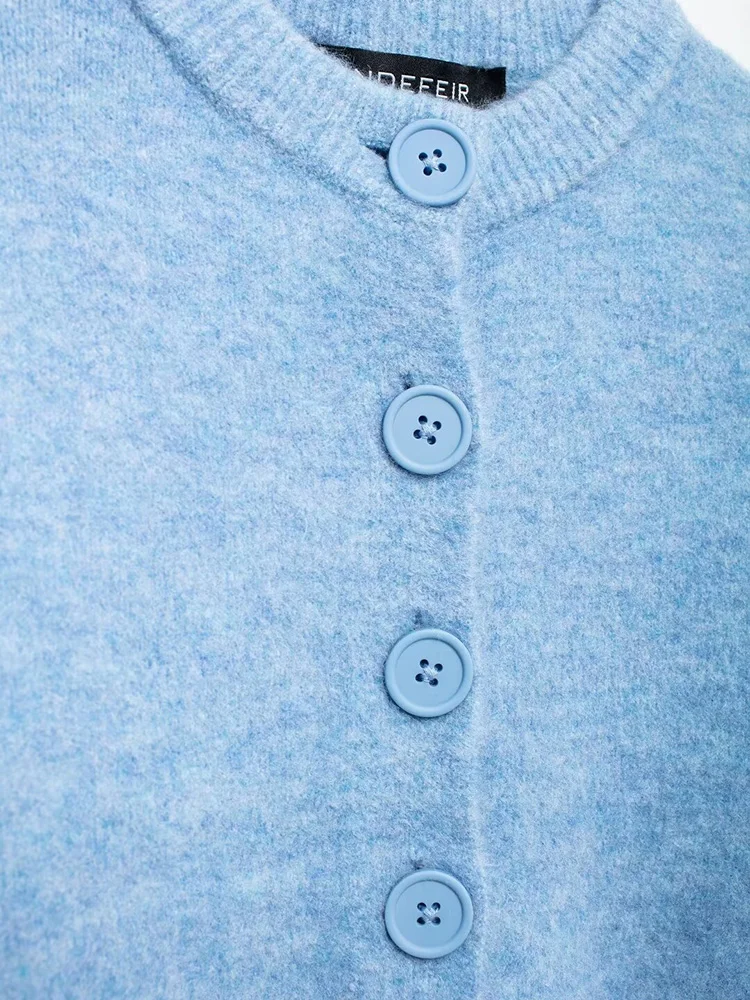 Новинка 2024 осенне-зимний женский однотонный вязаный свитер повседневный модный