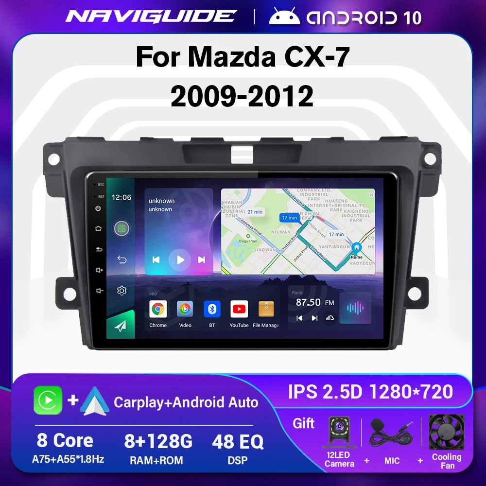 

Автомобильный радиоприемник NAVIGUIDE 2DIN DSP Android 10,0 для MAZDA CX-7 CX7 CX 7 2009 2010 2011 2012 GPS навигация мультимедийный плеер авторадио