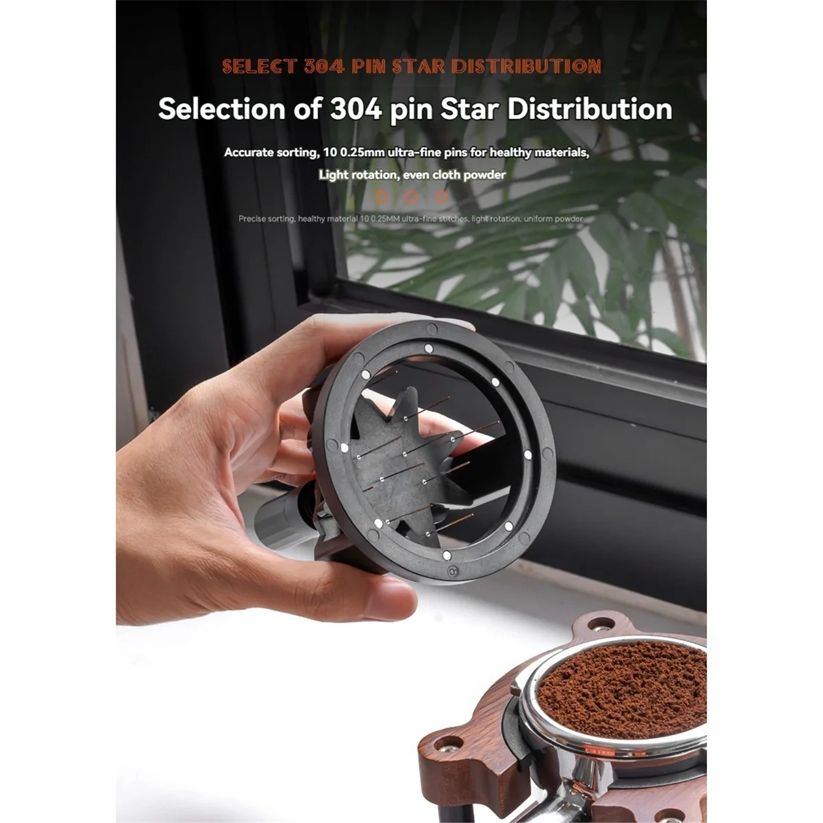 

A97G WDT Инструмент Мешалка для кофе эспрессо Распределитель Регулируемая глубина Инструмент для мешалки для эспрессо Роторная игла для порошка кофе 51 мм