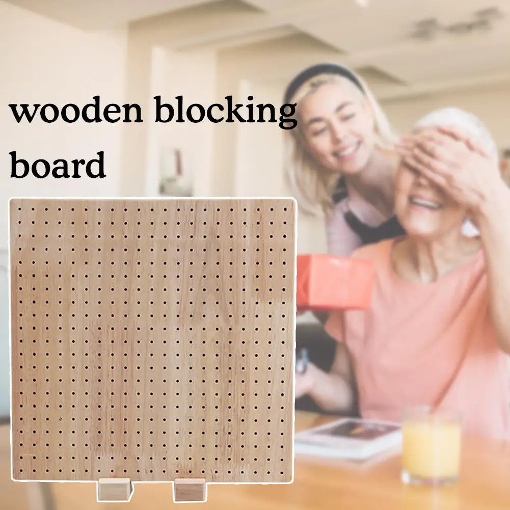 

Wooden Blocking Board For Knitting Crochet Granny Squares Sewing Projects Handcrafted Knitting Stainless Steel Pins V2C3