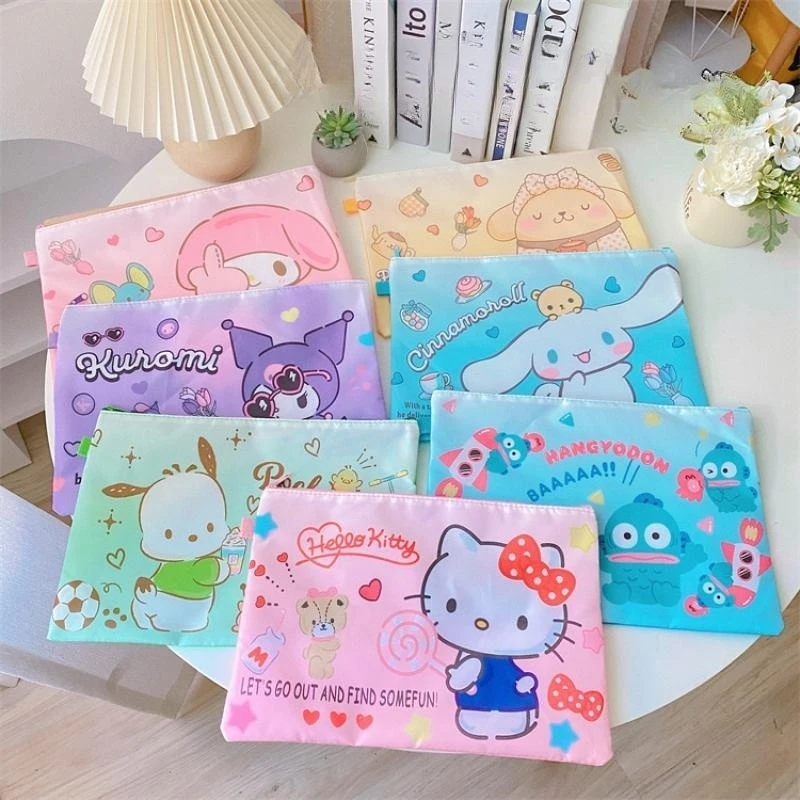 

35 см Kuromi My Melody Kittys Cinnamoroll Sanrioed Kawaii Мультфильм A4 сумка для файлов симпатичная сумка для хранения текста