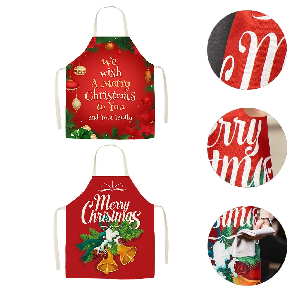 

Apron Christmas Cooking Pinaforecoffee Claus Kitchen Gift Style Work Chef Cosplay Santa Outfit Shop Serving Themed Smock