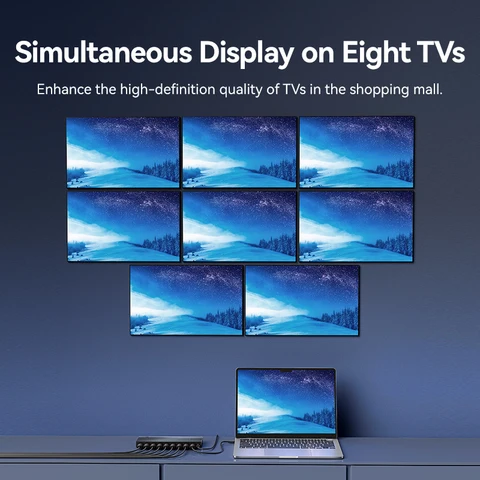 Vention 4K HDMI Splitter 1 в 8 выходов HDMI 2.0 Swicth для телевизора XBox PS5 PS4 1x8 HDMI 2.0 Переключатель с источником питания для монитора