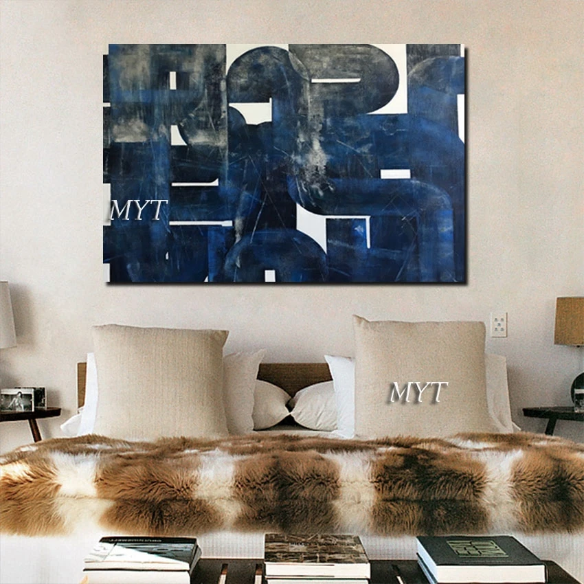 

No Framed Hotel Decoration Wall Art Dark Color Abstract Oil Painting For Living Room Contemporary Home Decor Picture Canvas