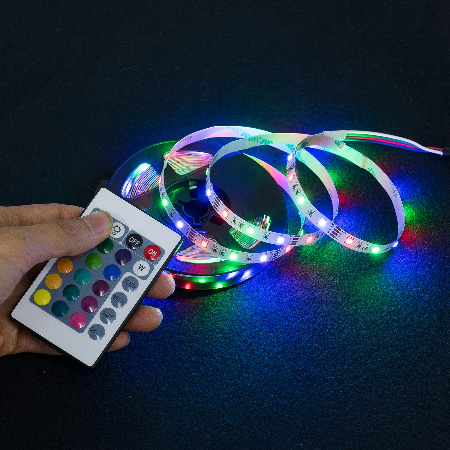 Фото Светодиодная лента 2835, Bluetooth, USB, 5 В, RGB, гибсветильник Светодиодная лента для украшения комнаты, подсветки телевизора, Диодная лента, 24 кнопки... №2