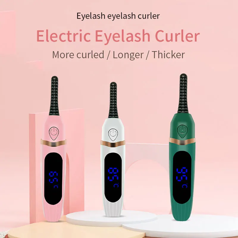 

Electric Heated Eyelash Curler USB Rechargeable Eyelashes Curler Quick Heating Natural Eyelash Curler Long Lasting Makeup
